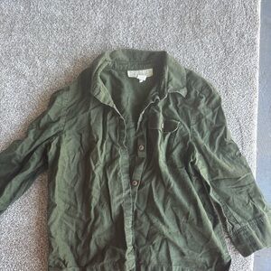 Norton McNaughton Olive Green Button-Front Shirt